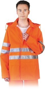 Pomarańczowa przeciwdeszczowa kurtka ostrzegawcza LH-FLUER-J