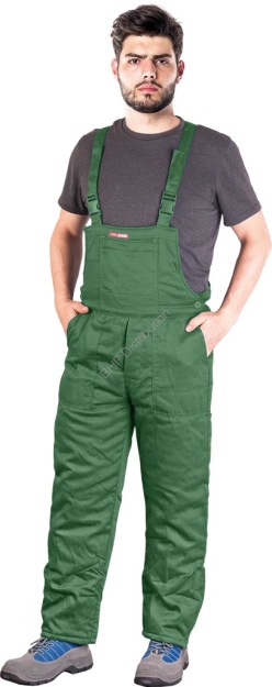 Zielone spodnie robocze ogrodniczki ocieplane SMO-PLUS